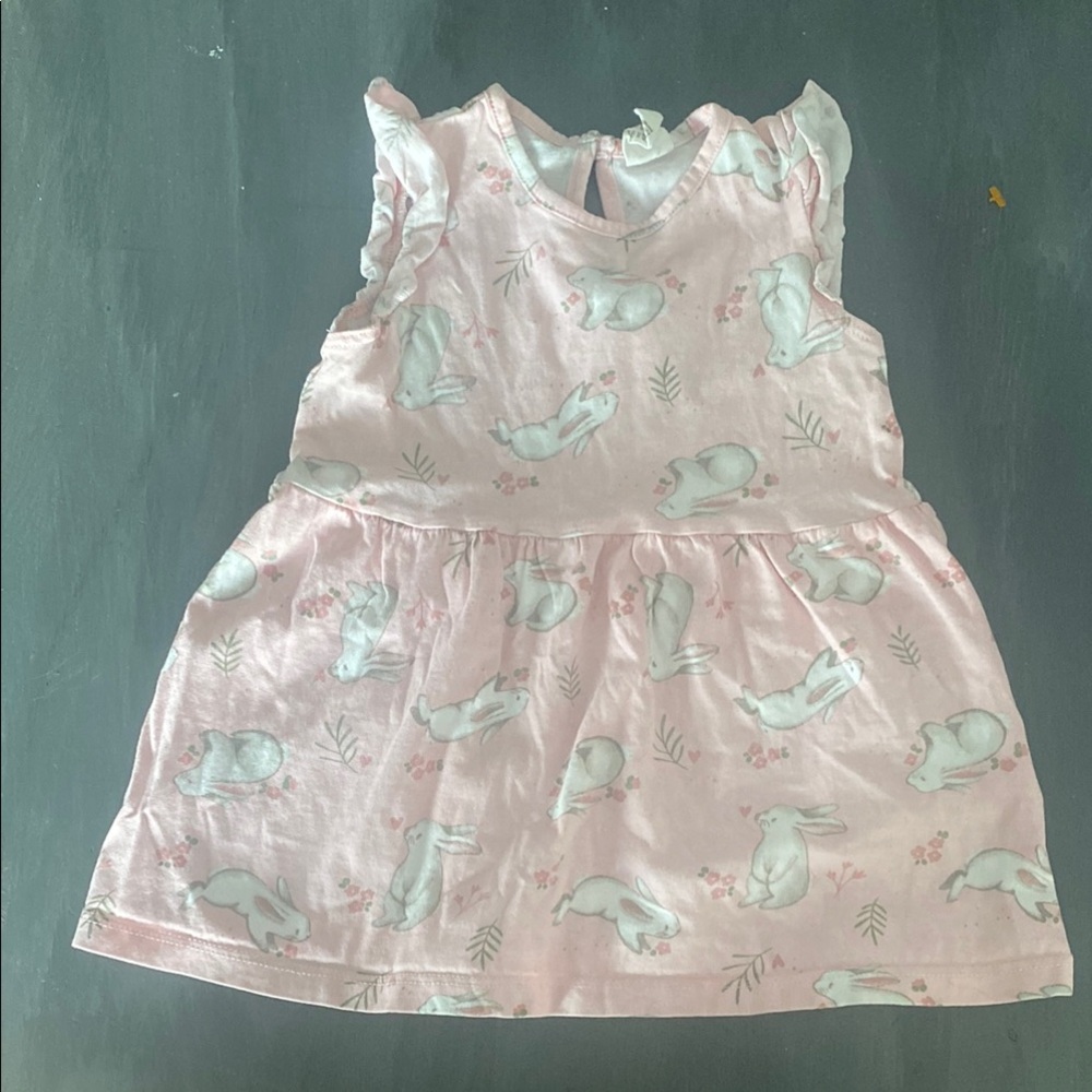 Pink Dress with Bunny Print